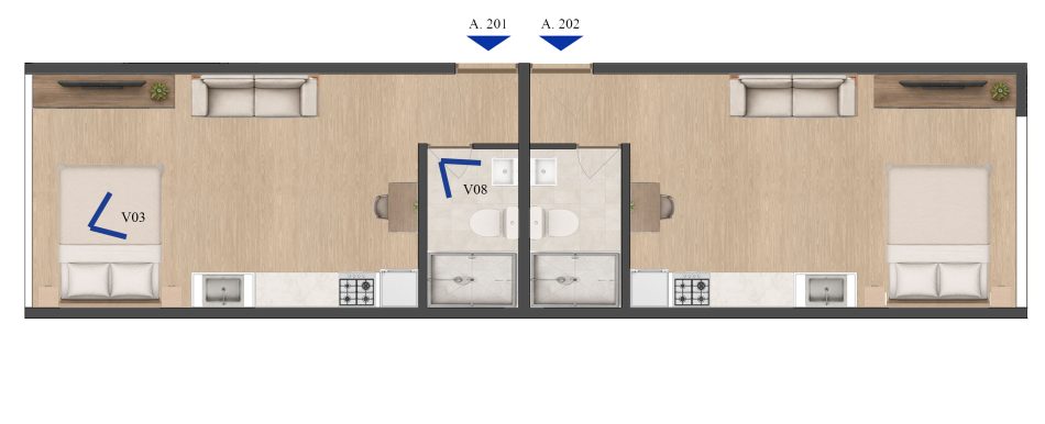 Planta Apto T3 - Edificio Spazio Cra 30