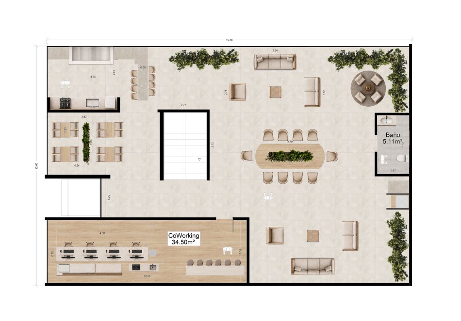 Planta Apto T3 - Edificio Spazio Cra 30